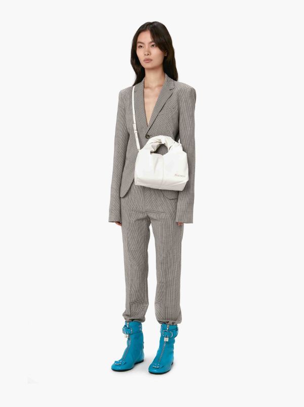 Jw Anderson Mini Twister Leather Crossbody Bag In White