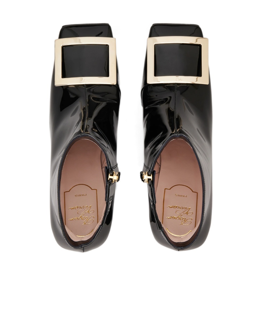 Roger Vivier Logo Square Ankle Boots In Black