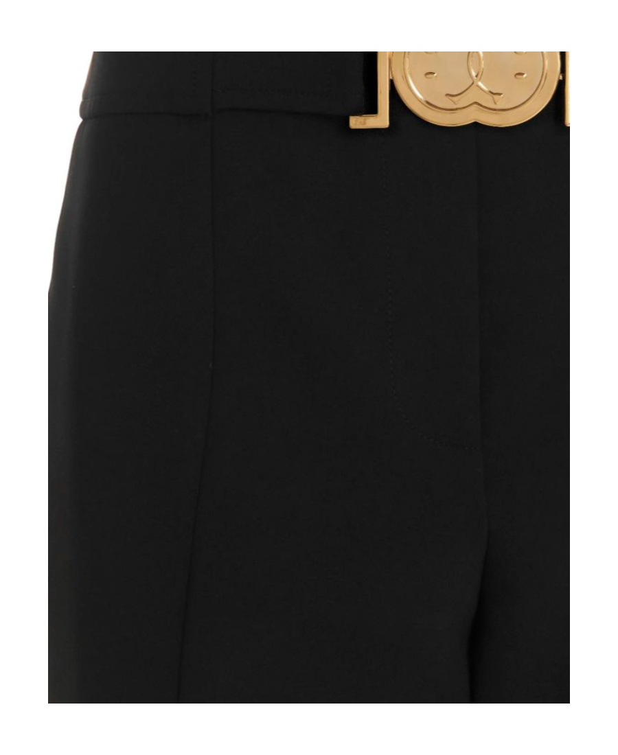 Moschino Pants With Smiley' Buckle At The Waist In Black