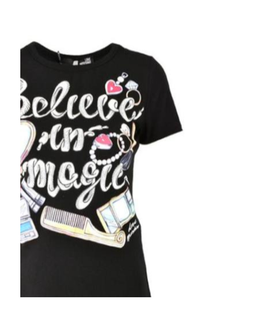 Moschino T-shirt With Round Neck And Short Sleeves In Black