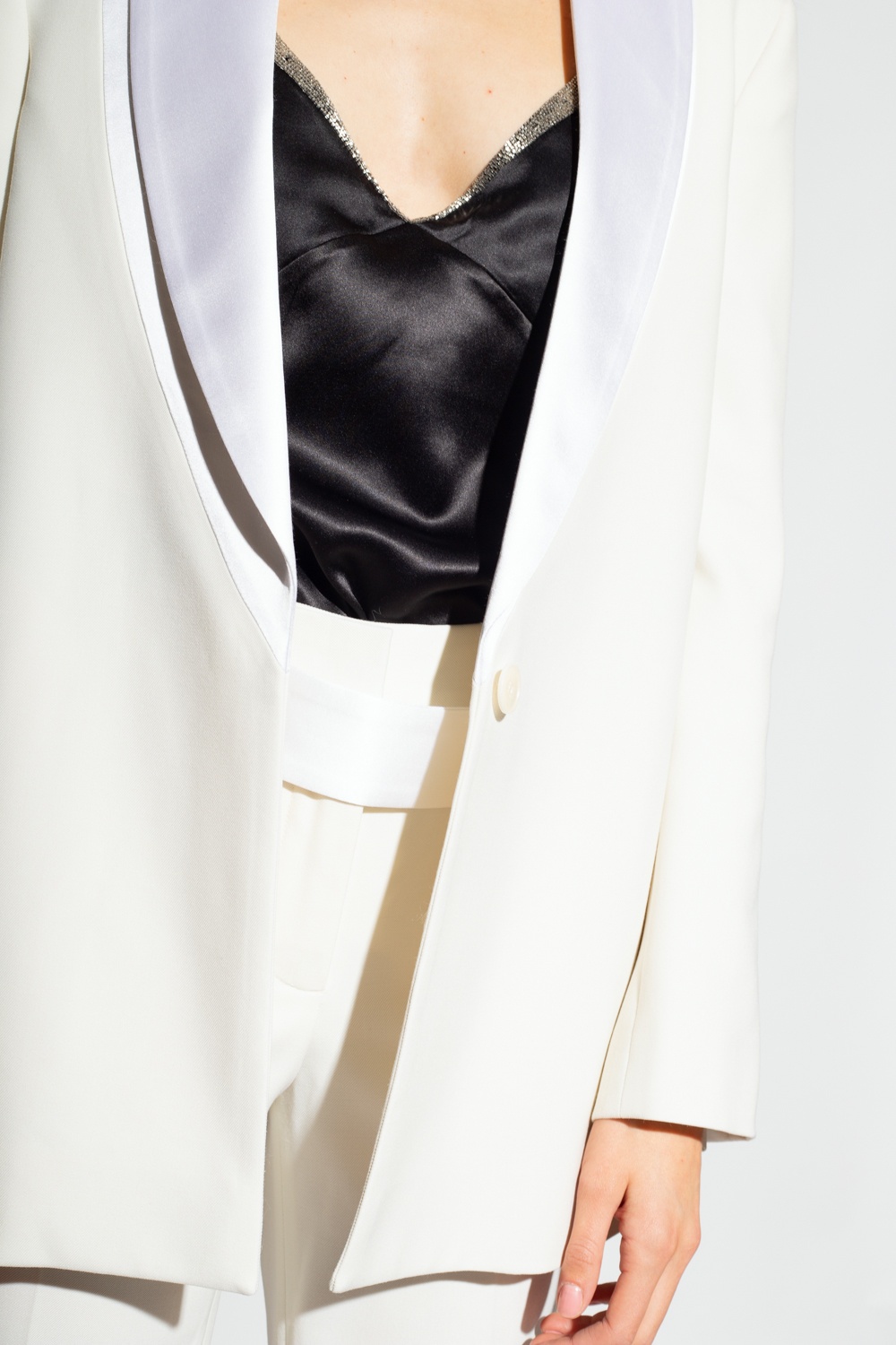 Stella Mccartney Tailored Tuxedo Jacket Long Sleeves In White