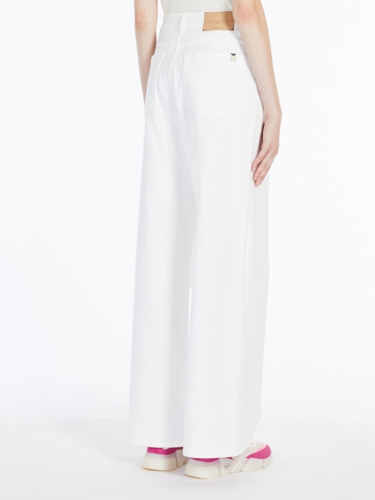 Weekend Max Mara Medina Wide-legged Casual Pants In White