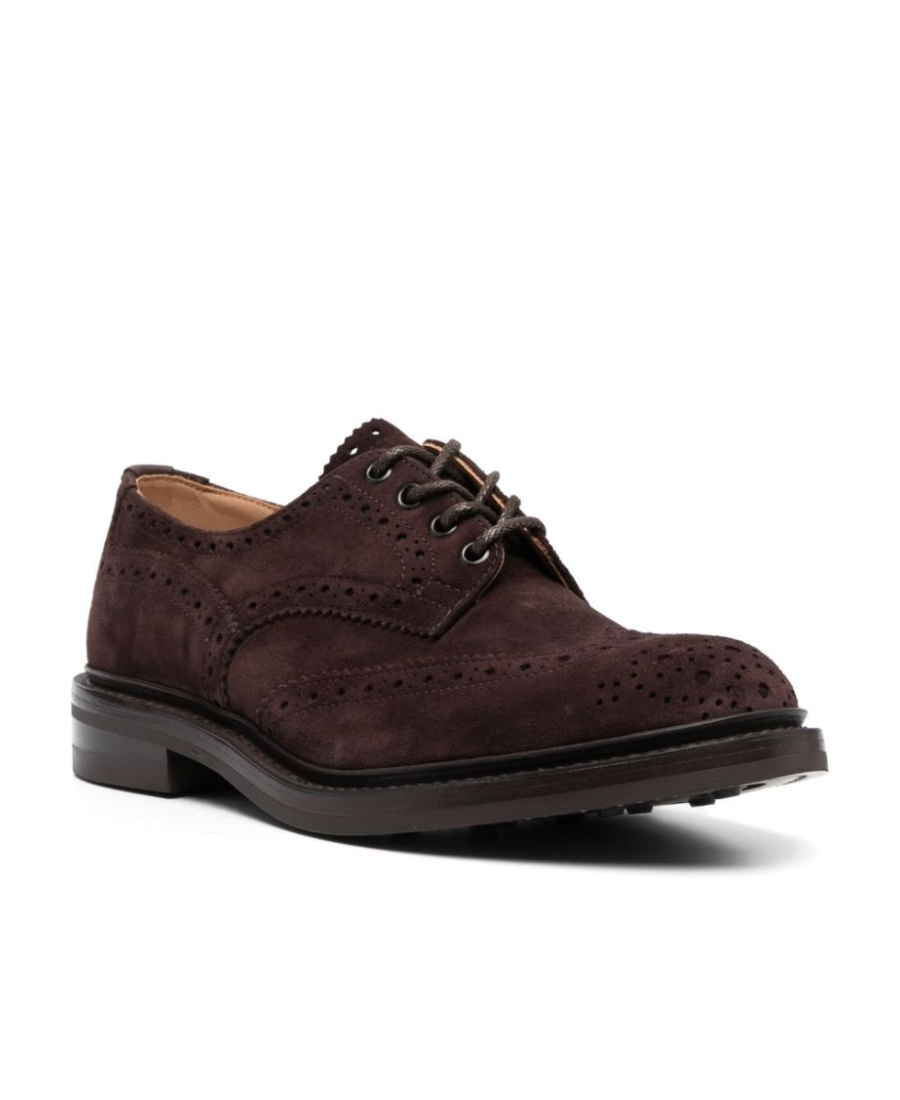 Tricker's Bourton Suede Brogues In Black