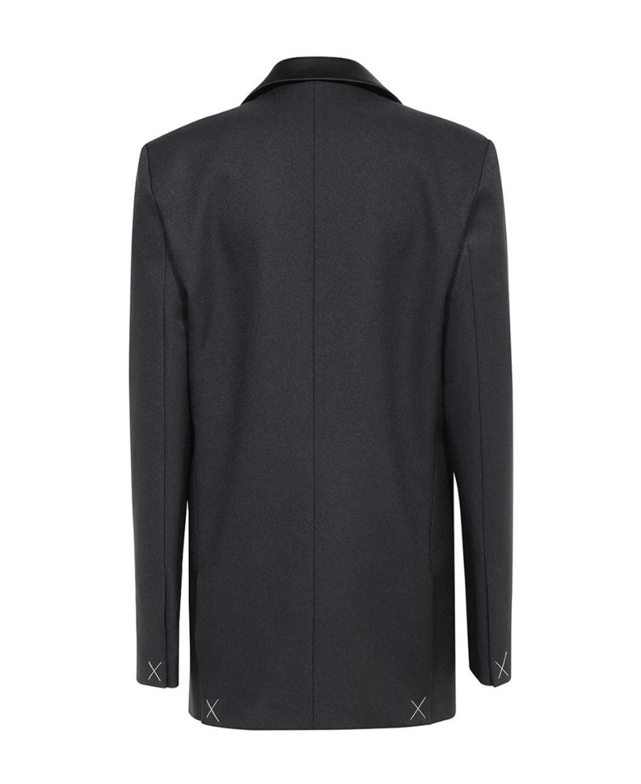 Off-white Single-breasted Tuxedo Blazer In Black