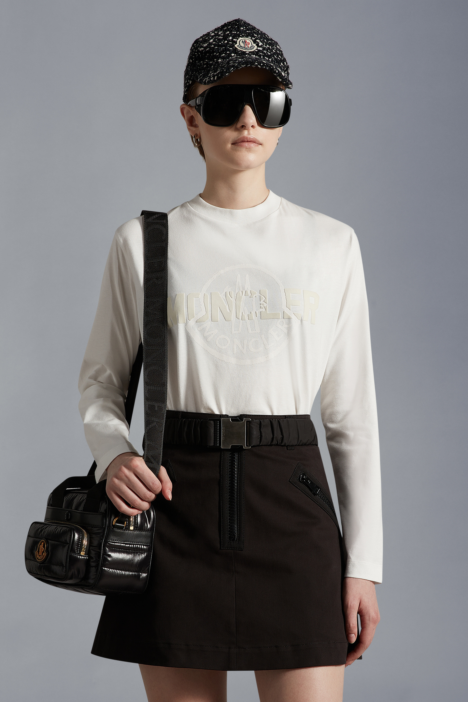 Moncler Double Logo-print Jersey Top In White