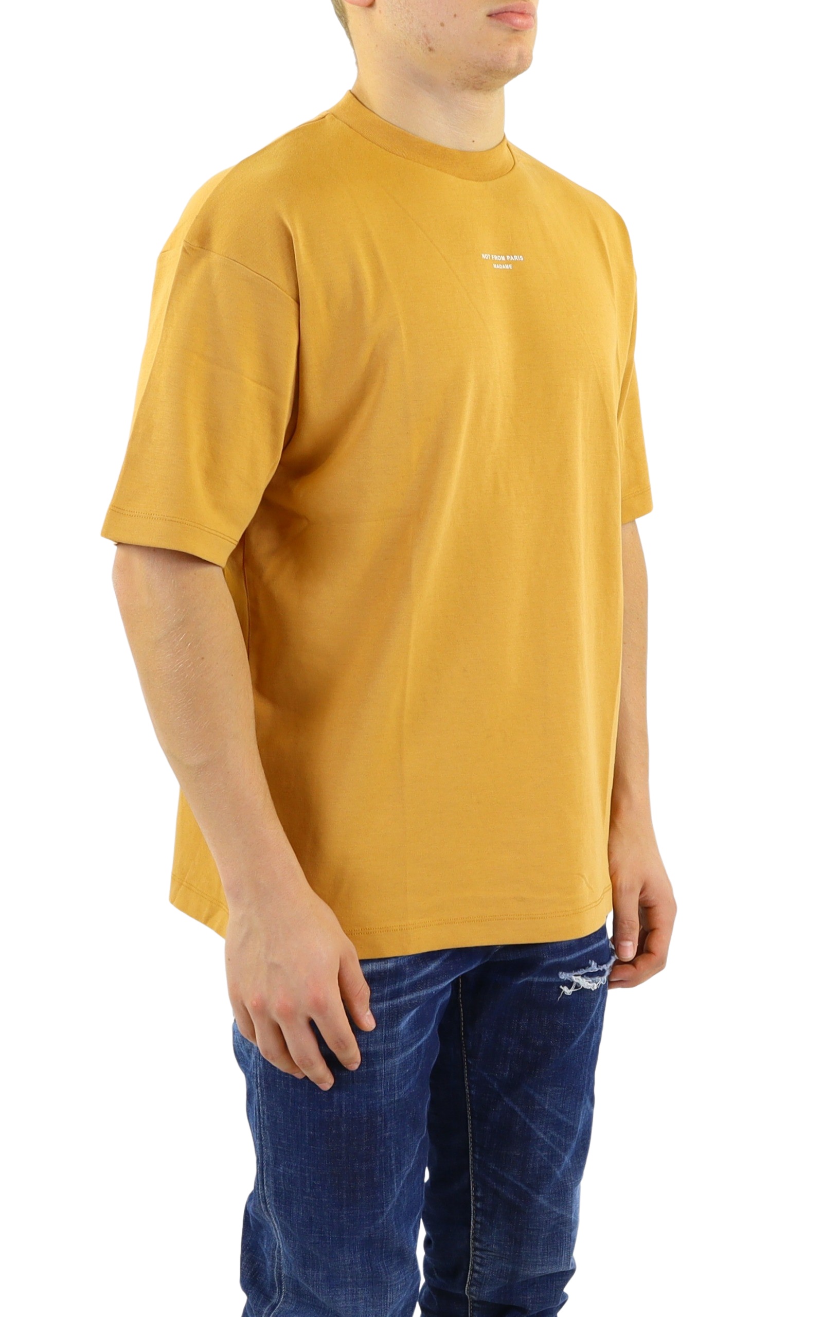 Drôle De Monsieur T-shirt With Round Neck And Short Sleeves In Yellow