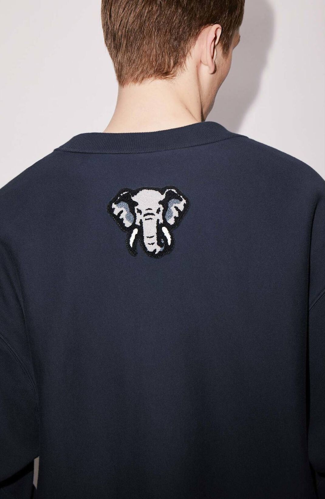 Kenzo College Print Cotton Molleton Sweatshirt In Black