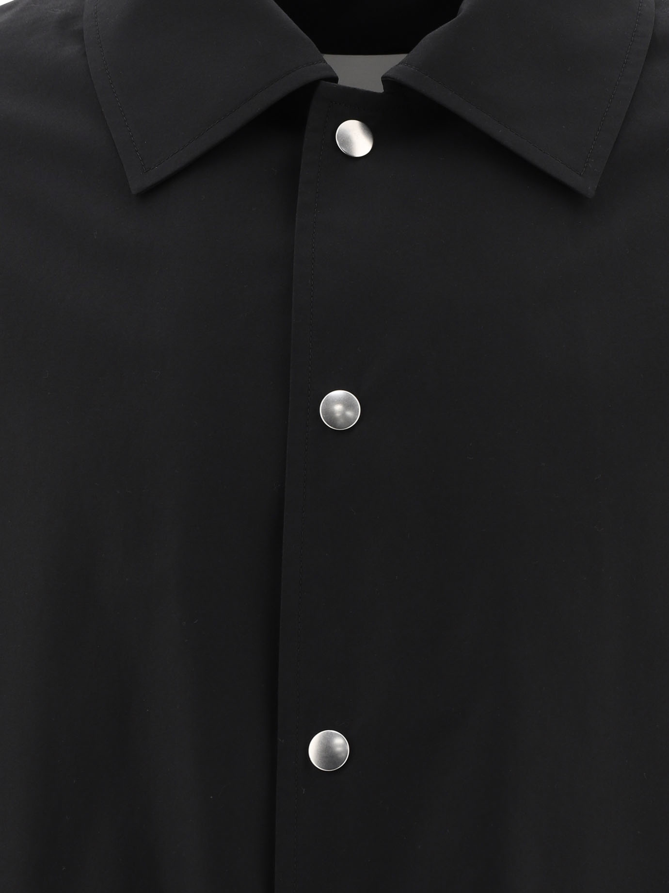 Jil Sander Black Shirt-jacket With Logo In Black