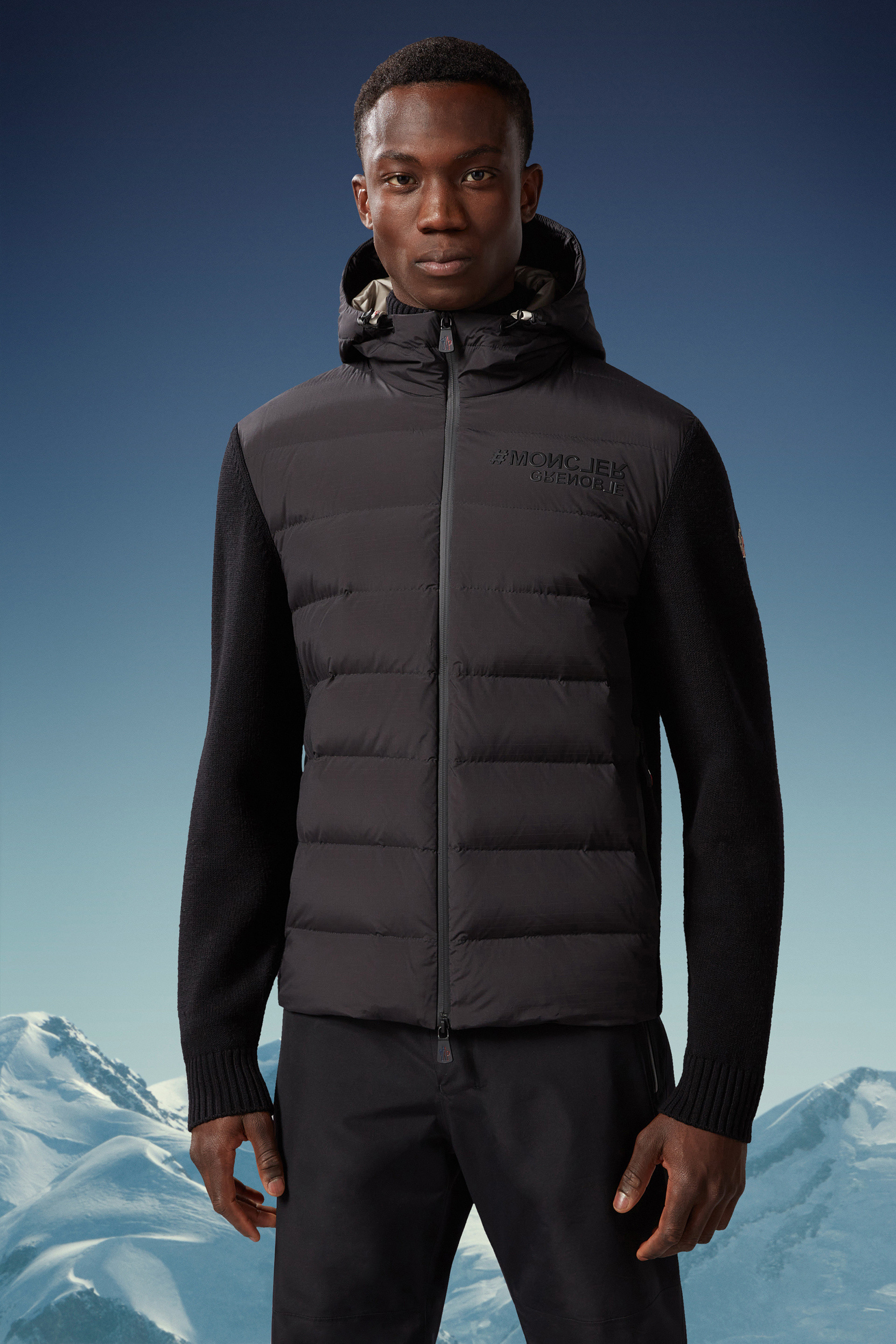 Moncler Logo-patch Padded Jacket In Black