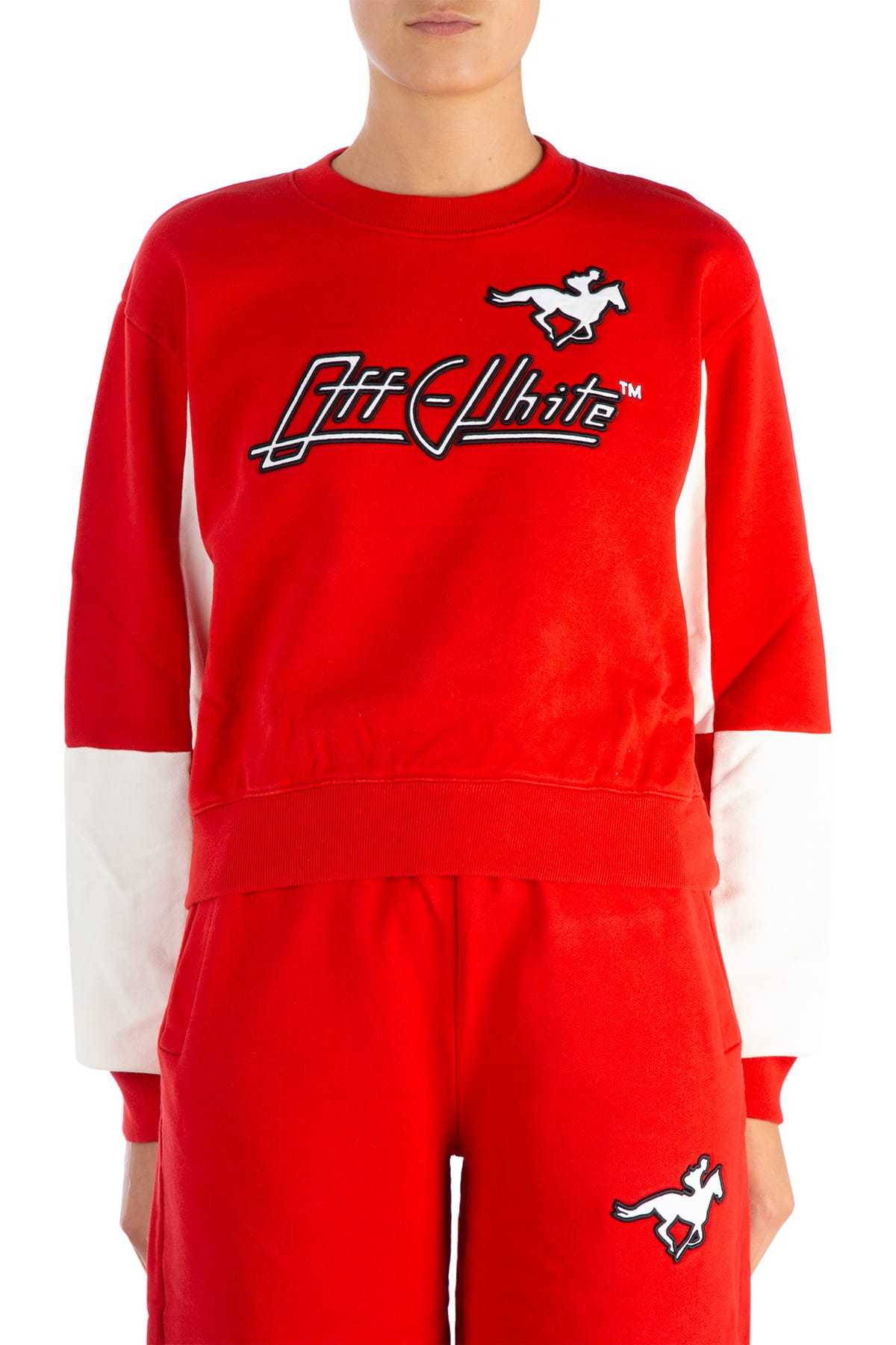 Off-white Printed Pullover In Red
