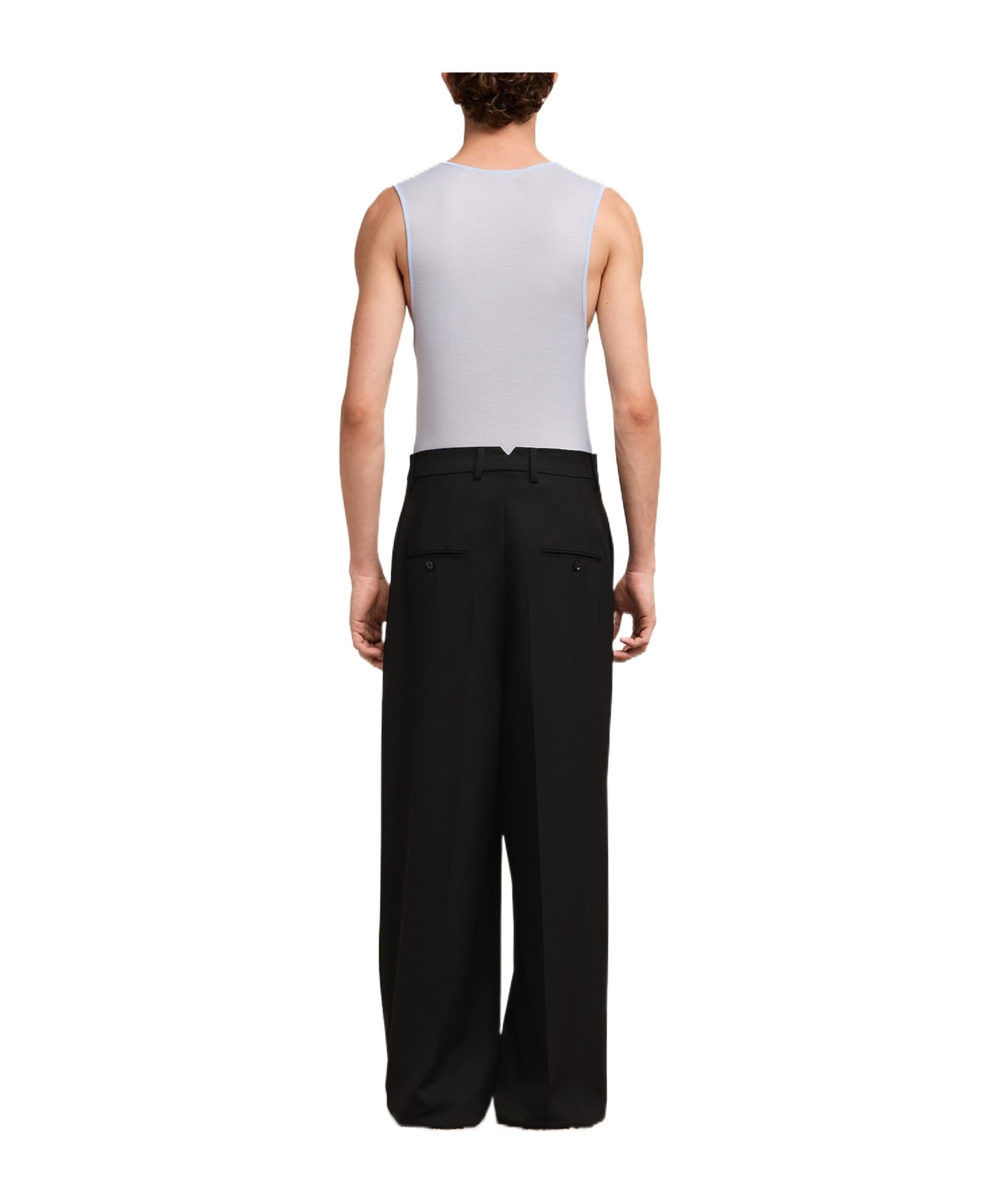 AMI ALEXANDRE MATTIUSSI AMI PLEATED FRONT WIDE-LEG TROUSERS