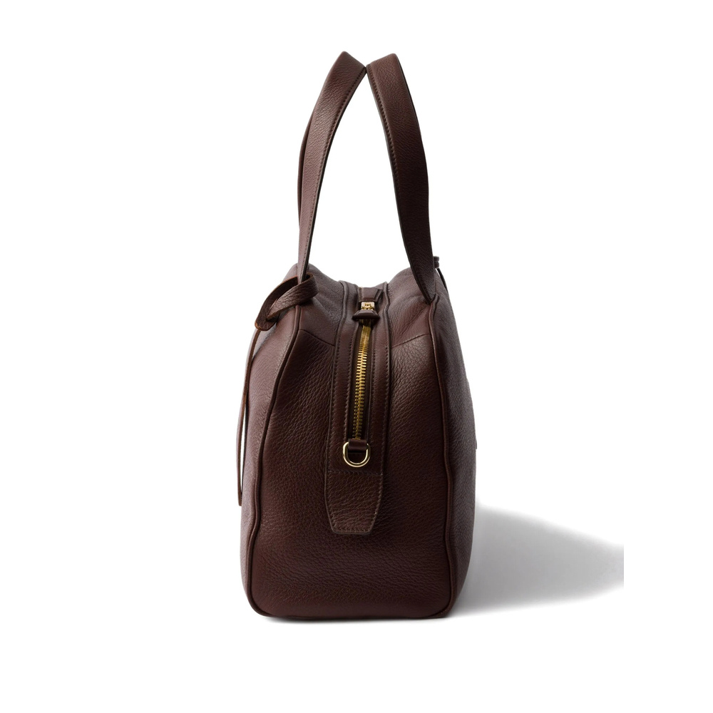 Prada Zipper Shoulder Bag In Brown