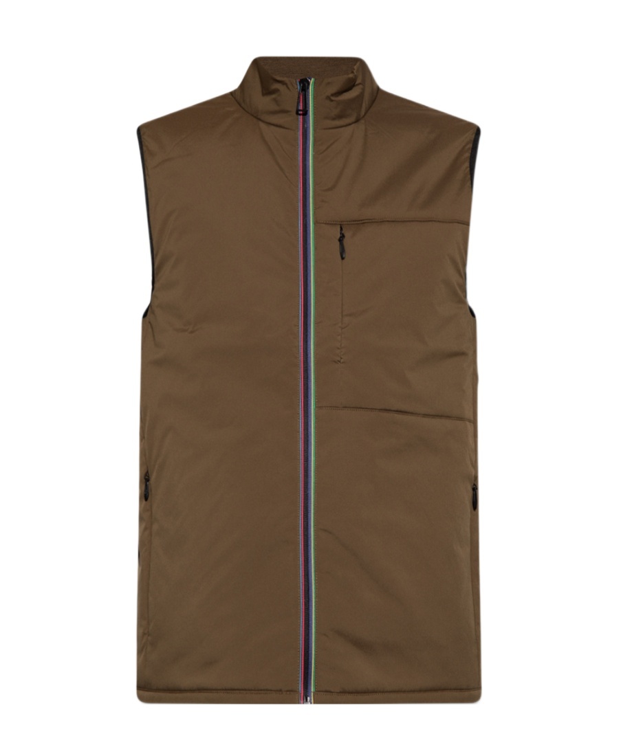 Ps By Paul Smith Mixed Media Gilet In Green