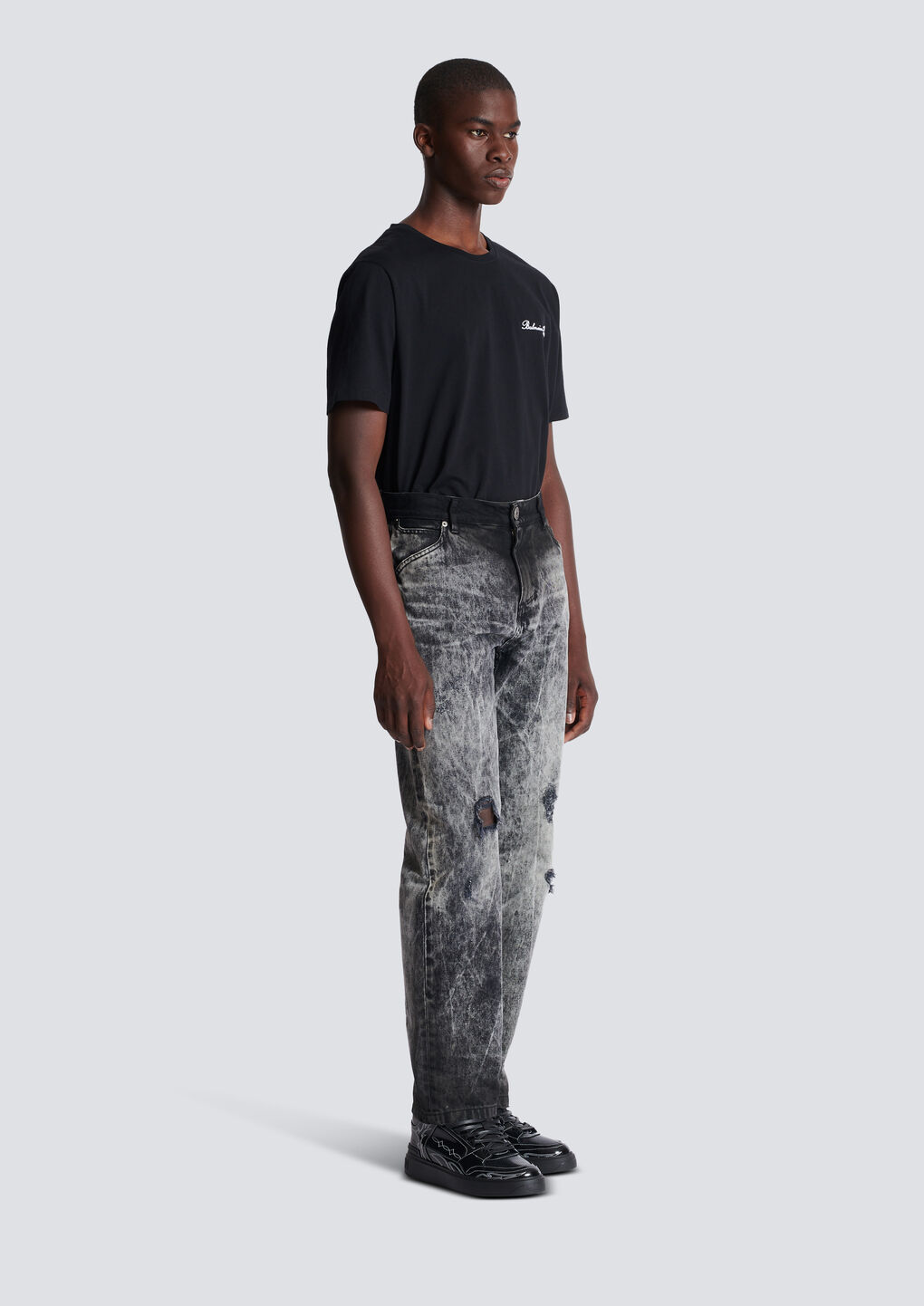 Balmain Mid-rise Straight-leg Jeans In Gray