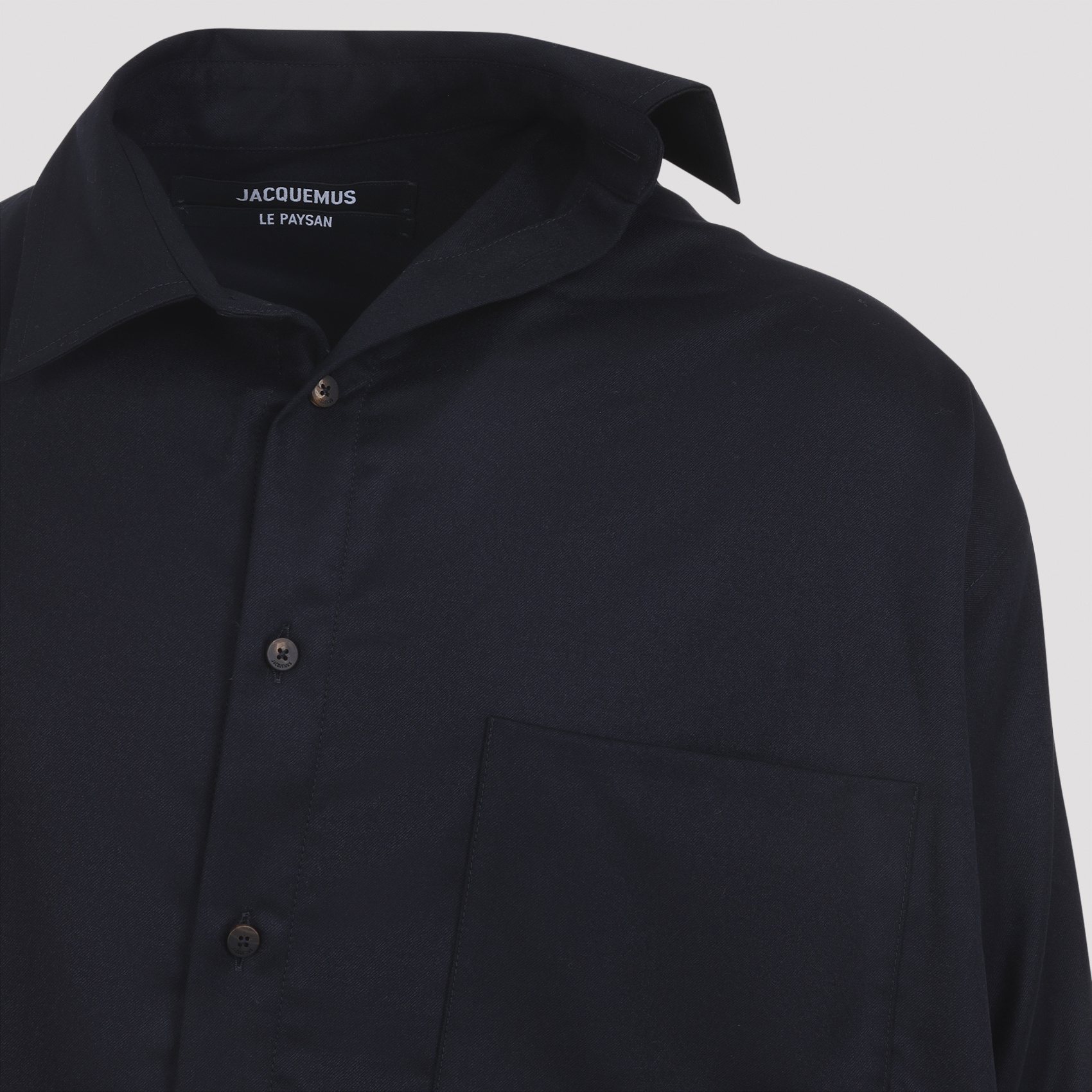 Jacquemus Long Sleeve Checkered Shirt Chest Pocket In Blue