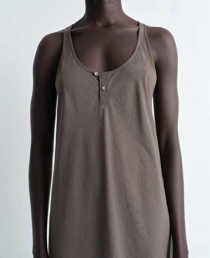 Lemaire Bias Cut Tank Dress In Brown