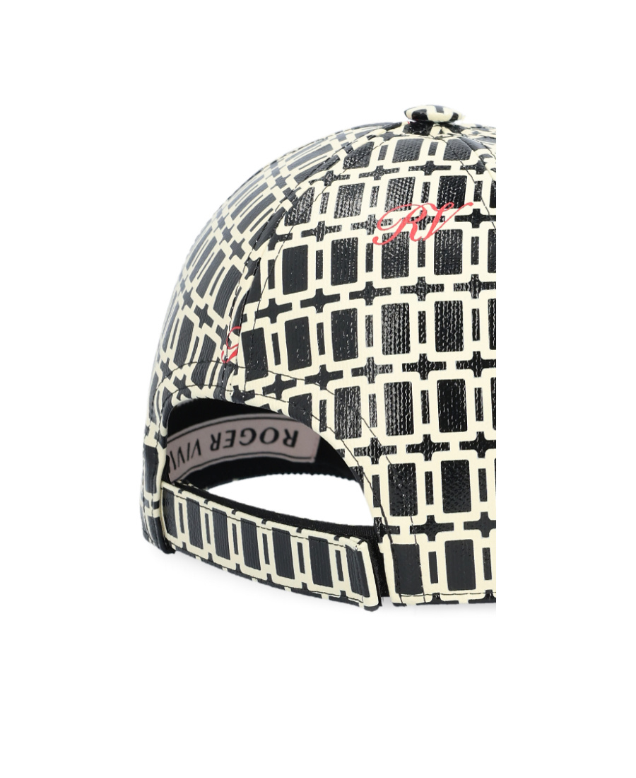 Roger Vivier Geometric Pattern Printed Baseball Cap In Black