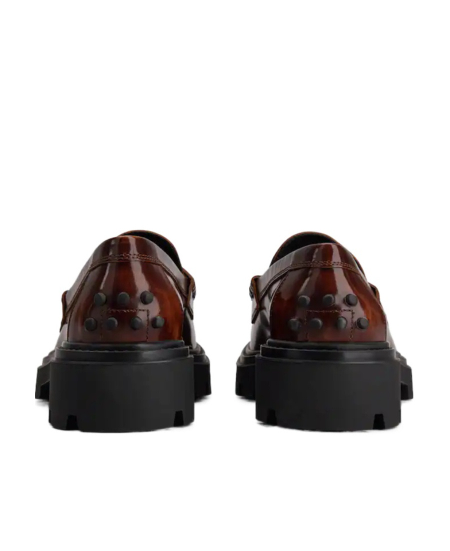 Tod's Platform Leather Penny Loafers In Black