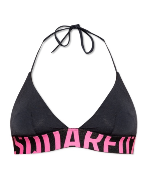 Dsquared2 Neck-hanging Swimsuit Top In Black
