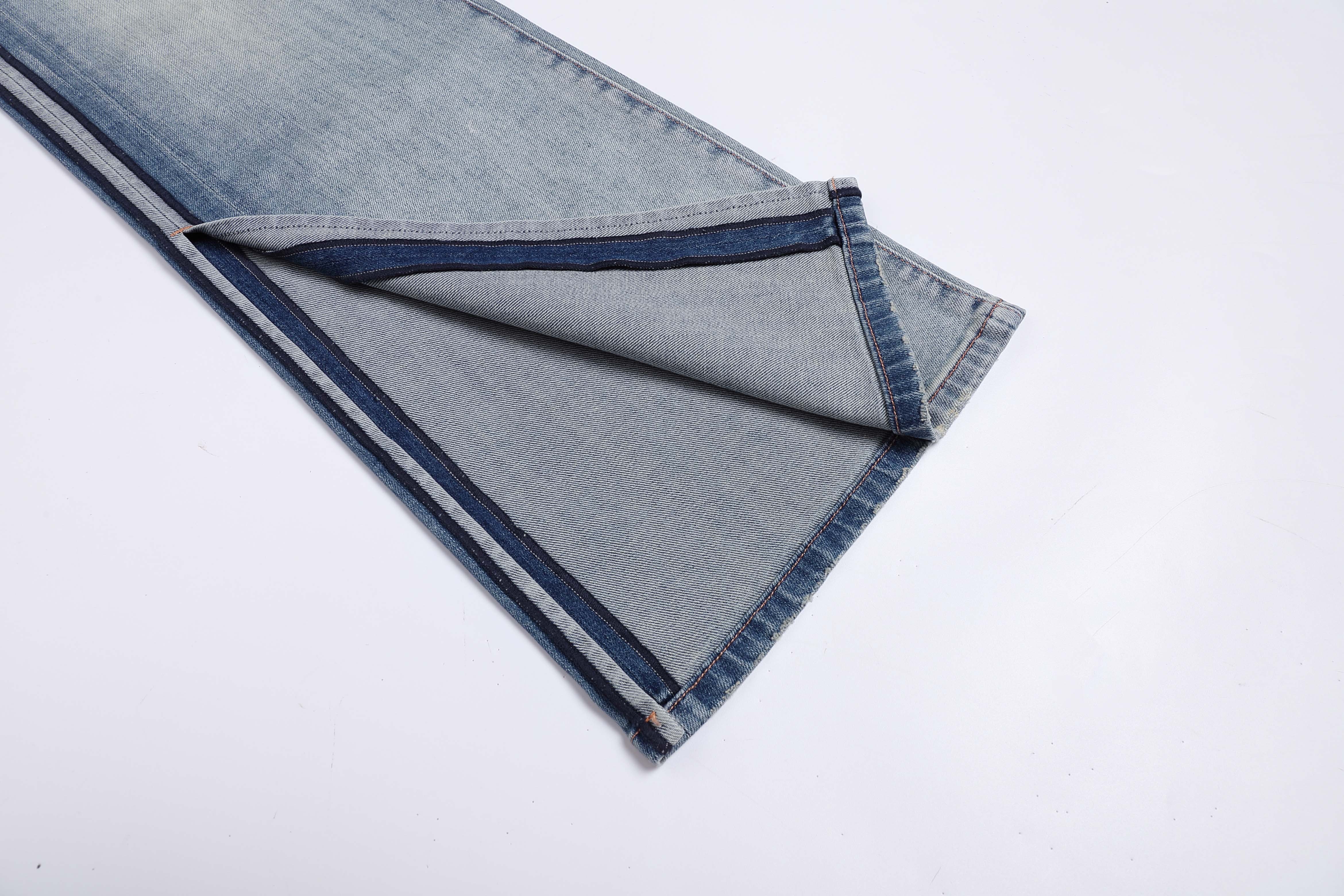 Liuregali Side Slit Jeans In Gray