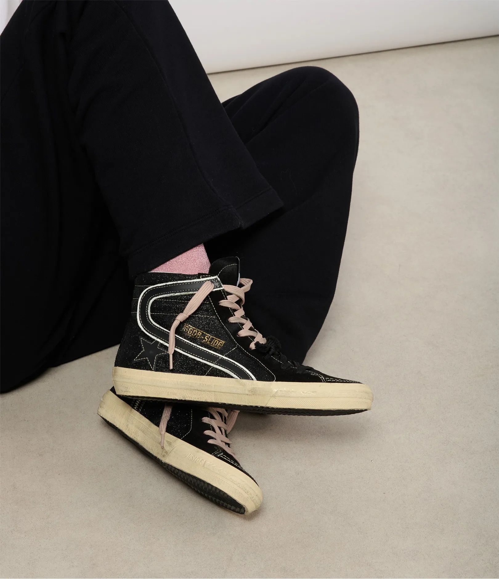 Golden Goose Lace-up High-top Casual Shoes In Black