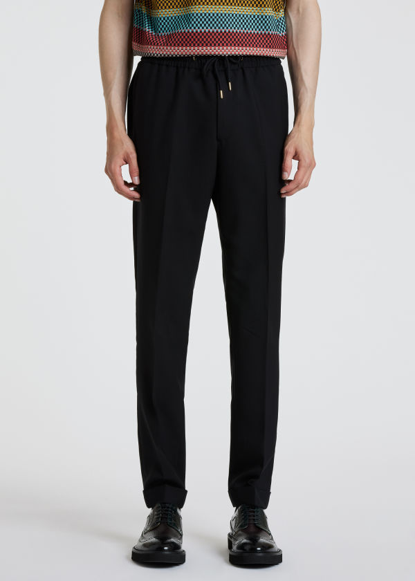 Paul Smith Navy Wool Pants In Black
