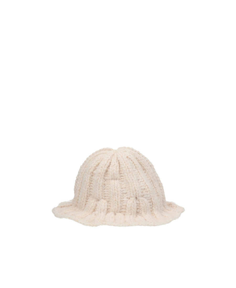 Mm6 Maison Margiela Ribbed Knit Bucket Hat In Nude