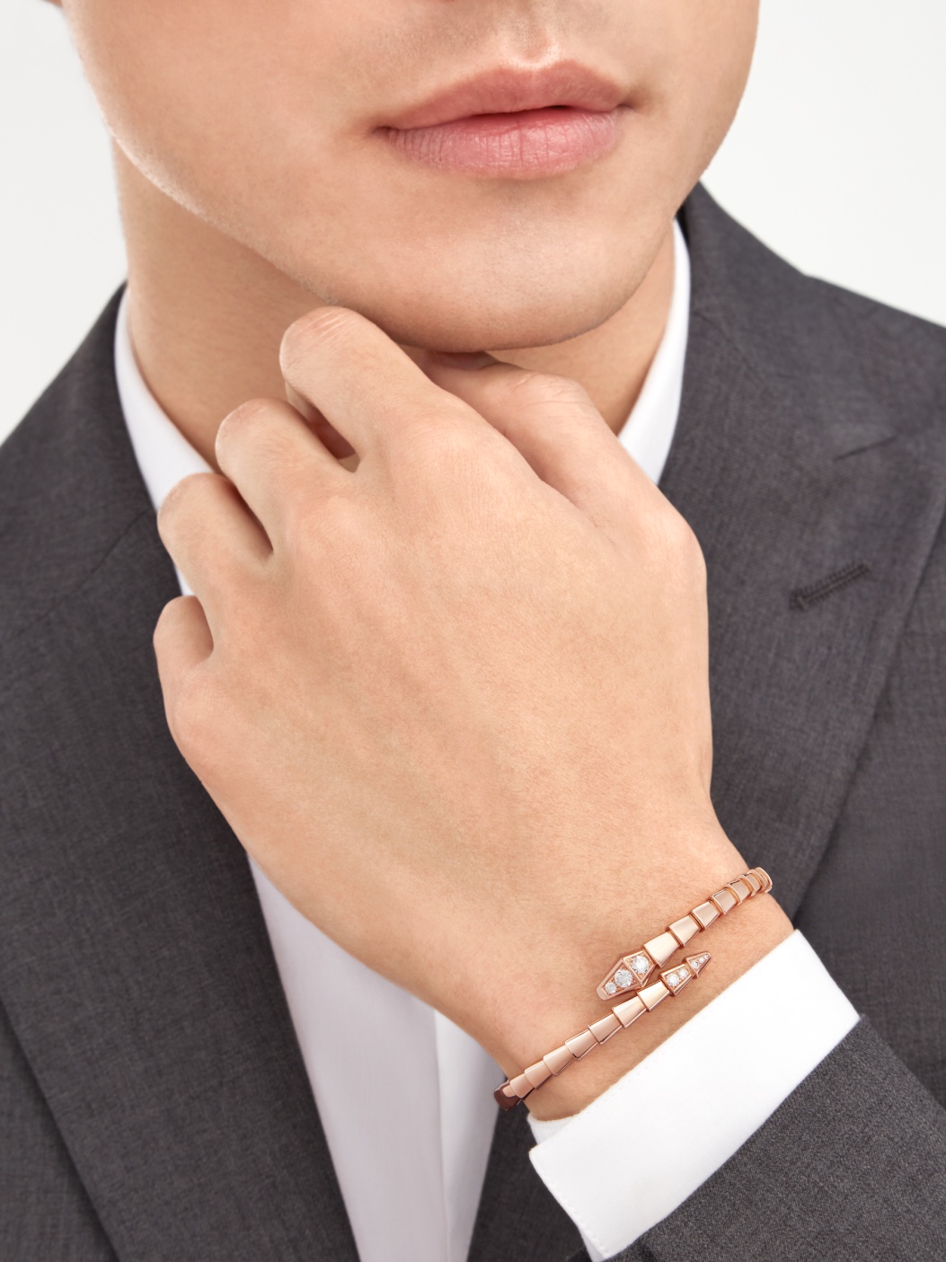 Bvlgari Serpenti Viper Bracelet In Rose Gold In Yellow