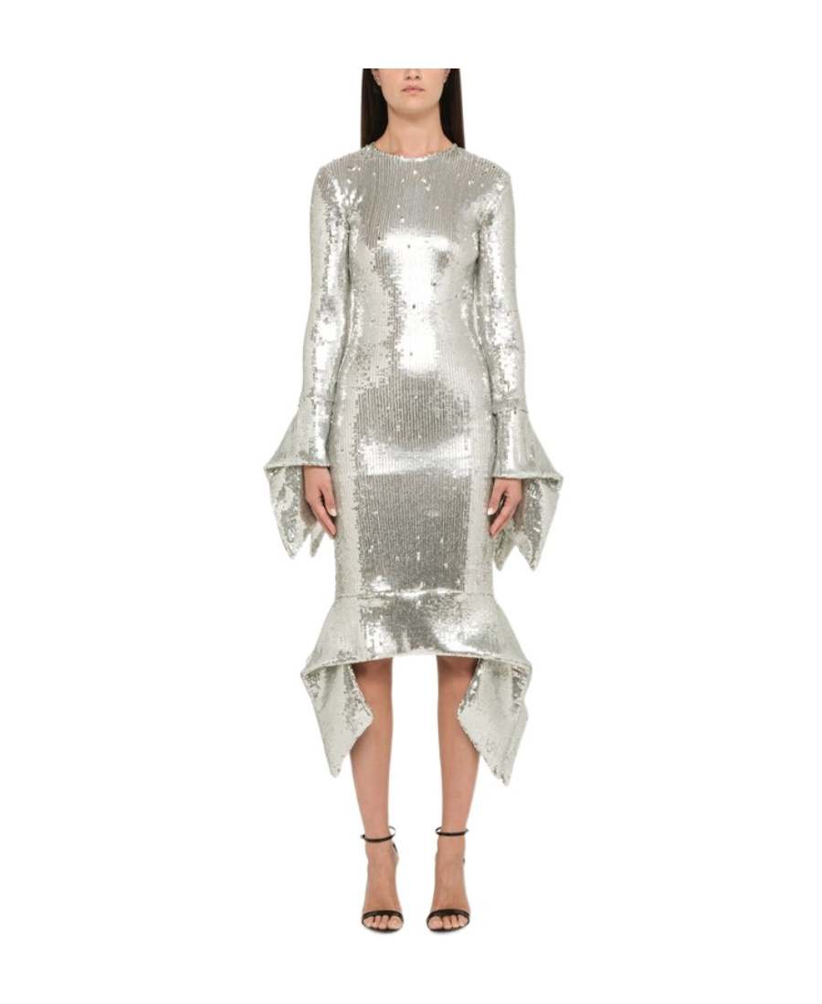 Ami Alexandre Mattiussi Sequin-embellished Midi Dress In White