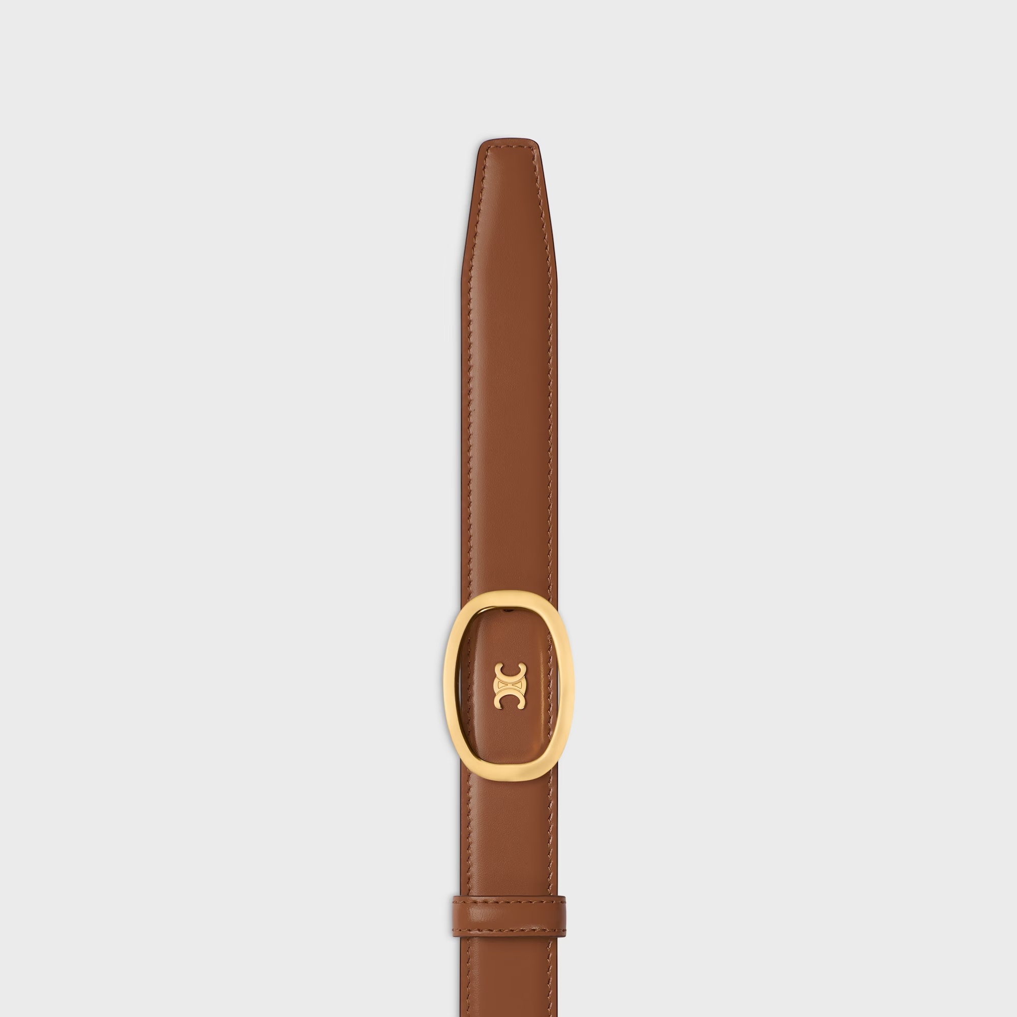 Celine Medium 25mm Reversible  Alix Belt  In Taurillon In Brown