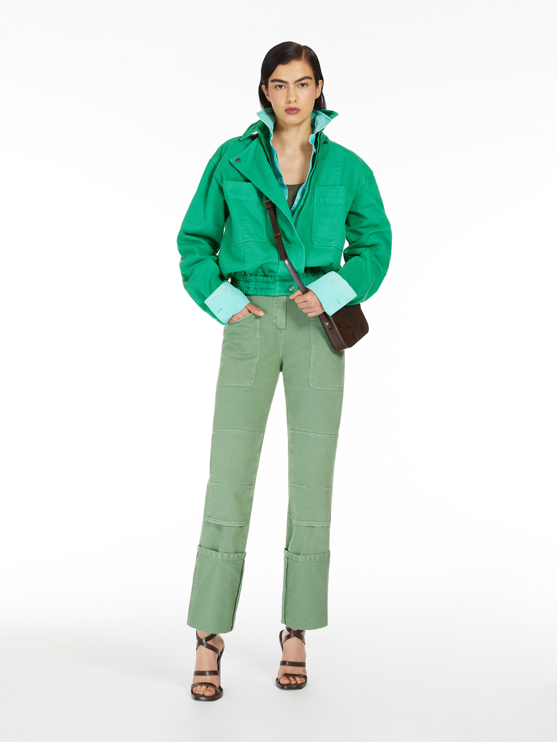 Max Mara Loose-bottomed Casual Jacket In Green