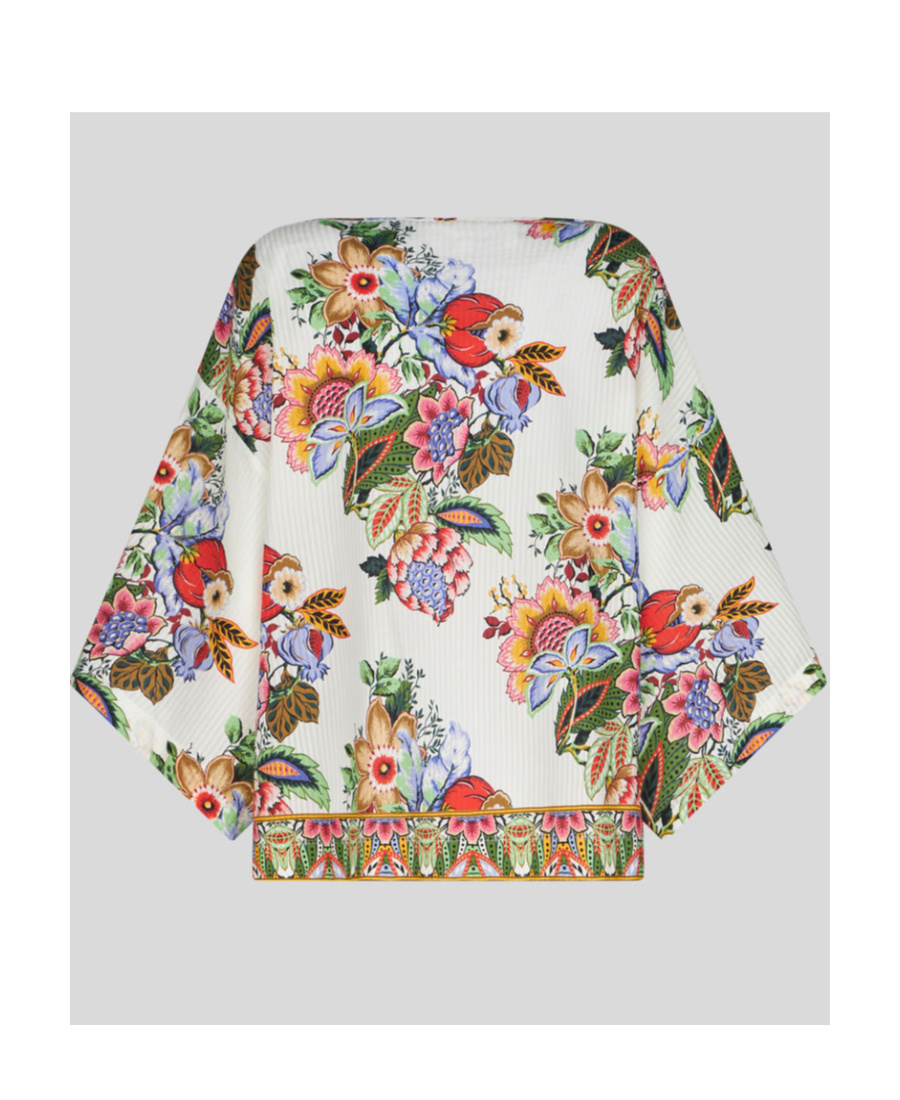 Etro Tie-detailed Floral-print Cotton And Silk-blend Voile Blouse In Multicolor