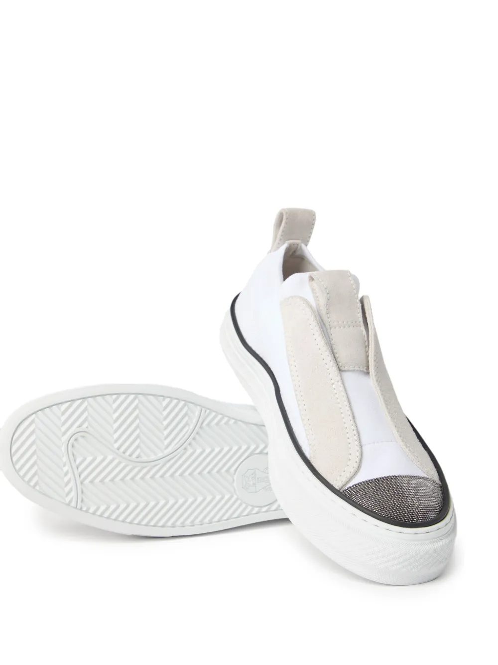 Brunello Cucinelli Sneakers With Iconic Embellishments In White