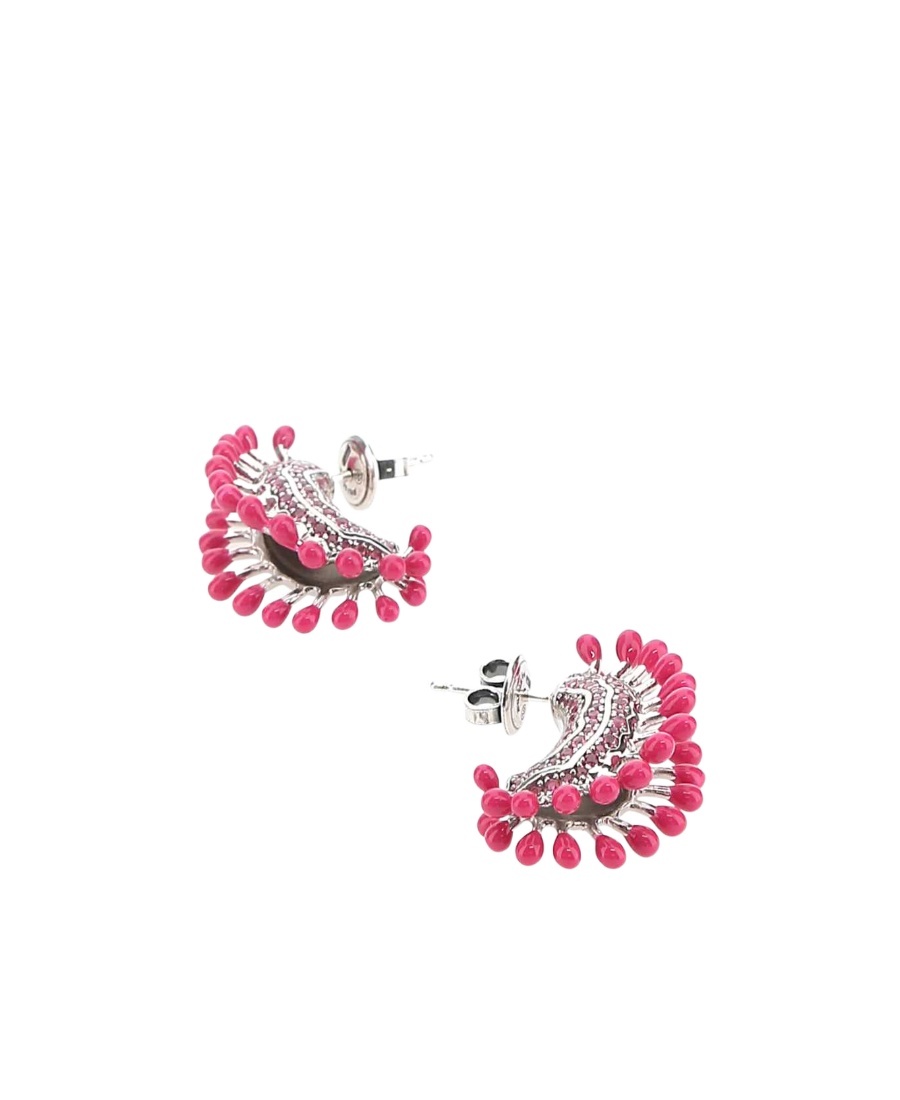 Bottega Veneta Boby Spike-studded Earrings In Pink