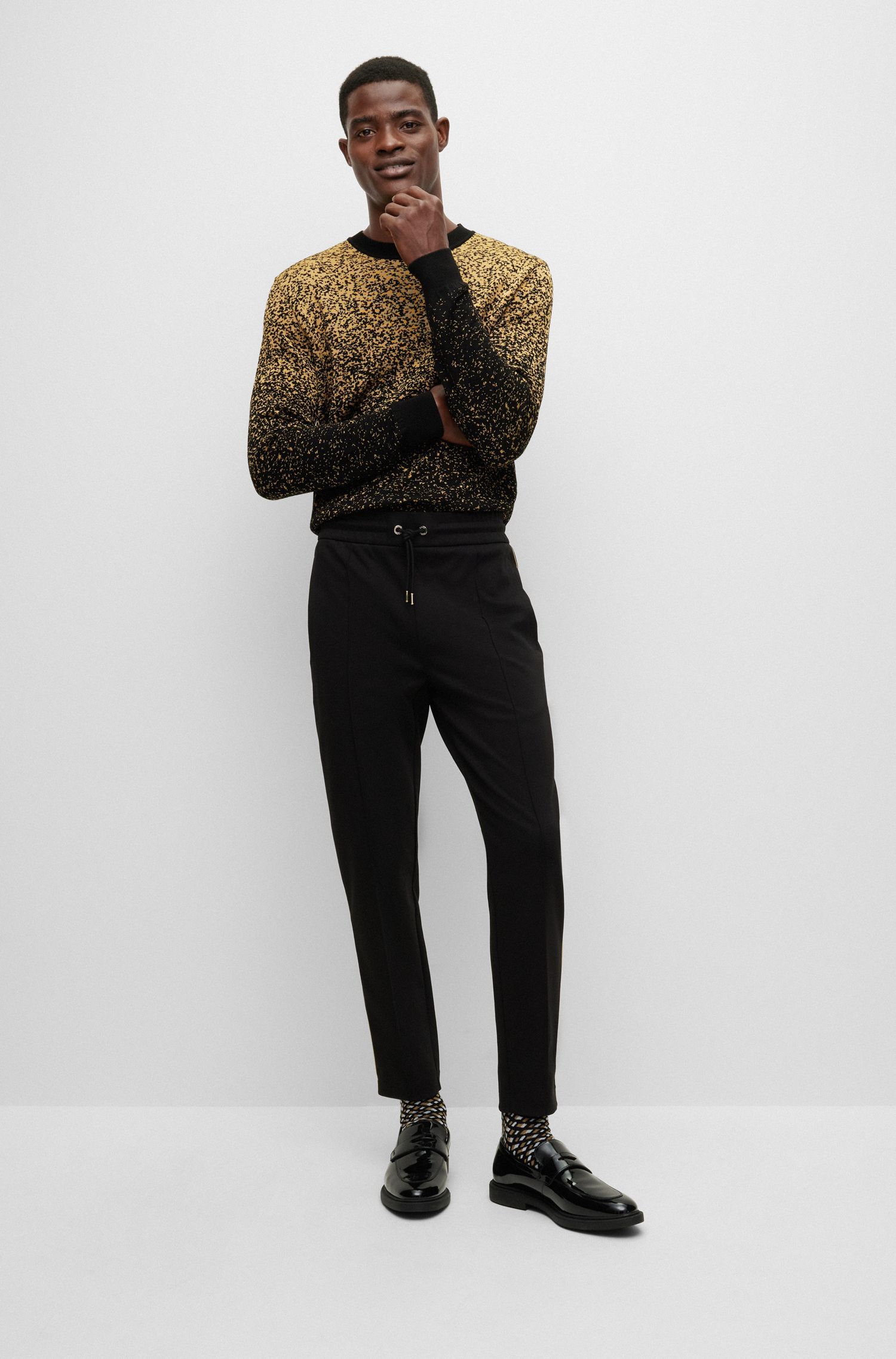 Hugo Boss Rolling-edged Sweatpants In Black