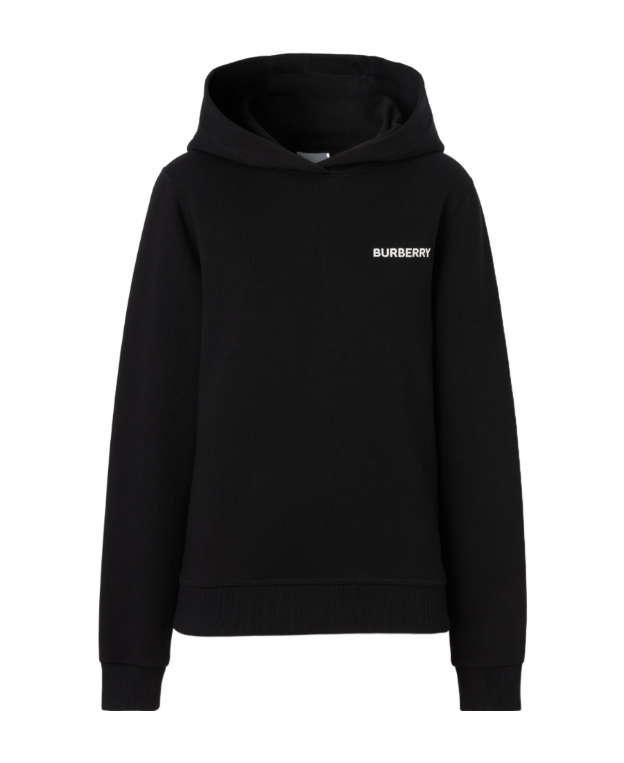 Burberry Horseferry Square Print Hoodie In Black