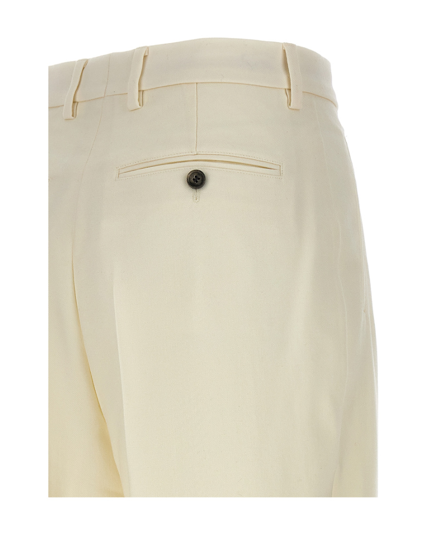 Ami Alexandre Mattiussi Pleated Trousers With Back Pockets And Belt Loops In Nude