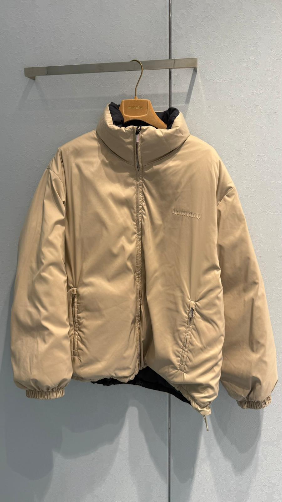 Miu Miu Double-faced Casual Jacket In Neutral
