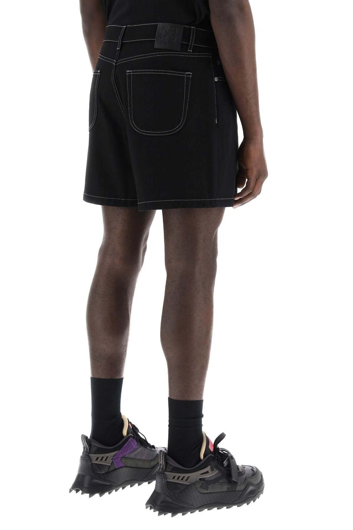 Off-white Off White™ Black Cotton Short With Logo In Black