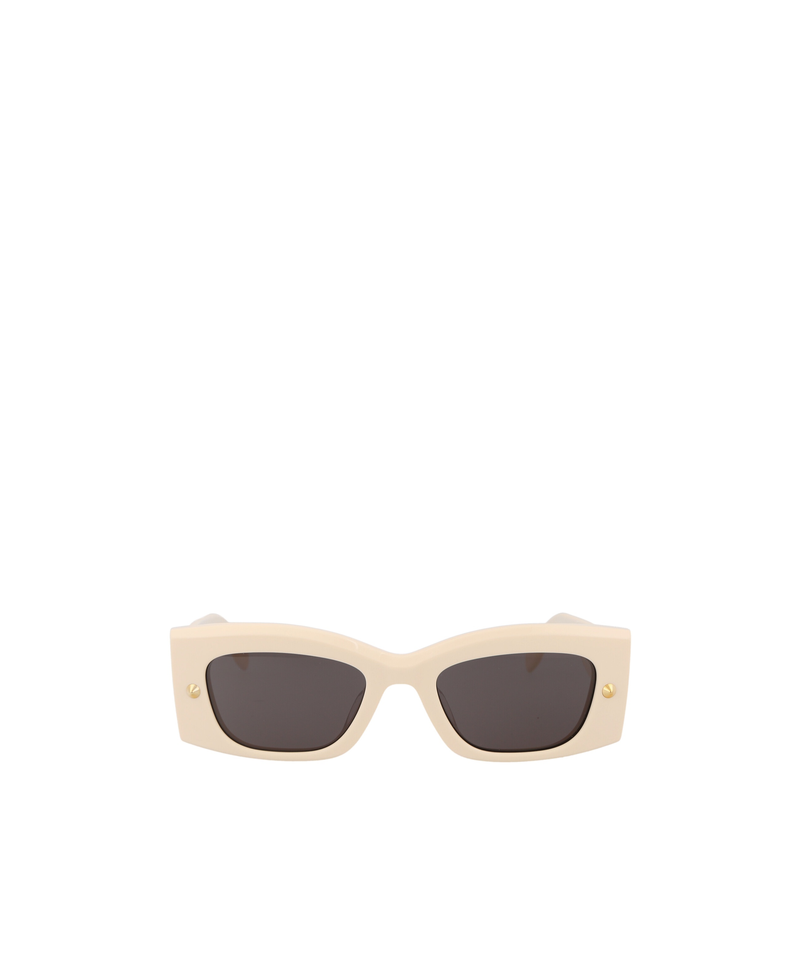 Alexander Mcqueen Stud-detailing Rectangle-frame Sunglasses In Nude