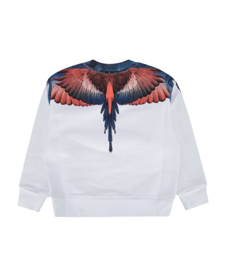 Marcelo Burlon County Of Milan Wings-print Organic-cotton Sweatshirt In White