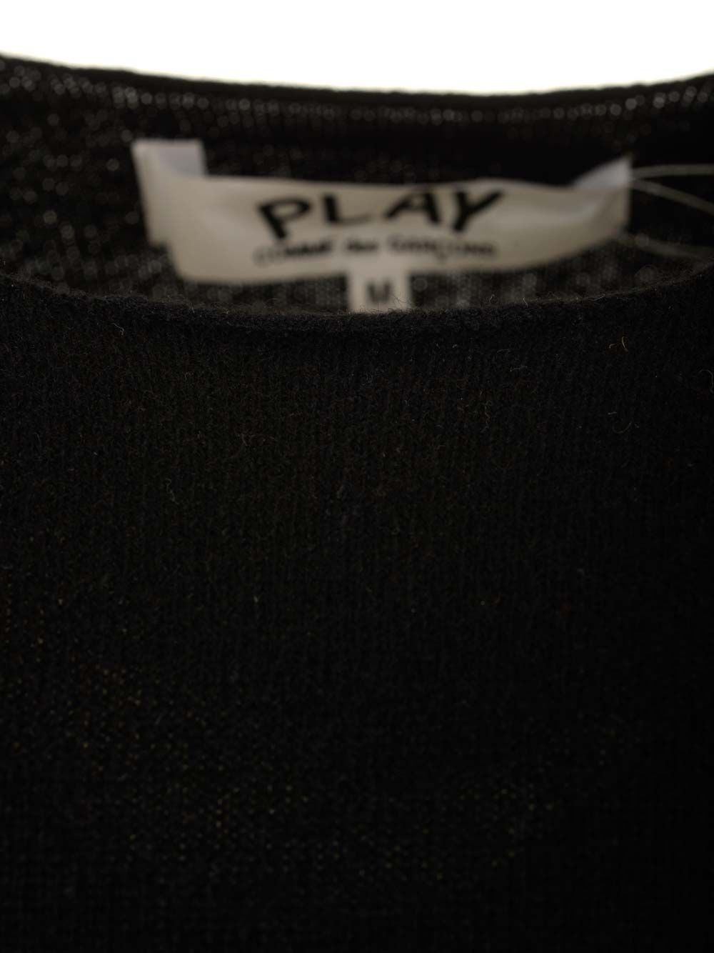 Comme Des Garçons Play Round-collar And Long-sleeved Sweater In Black
