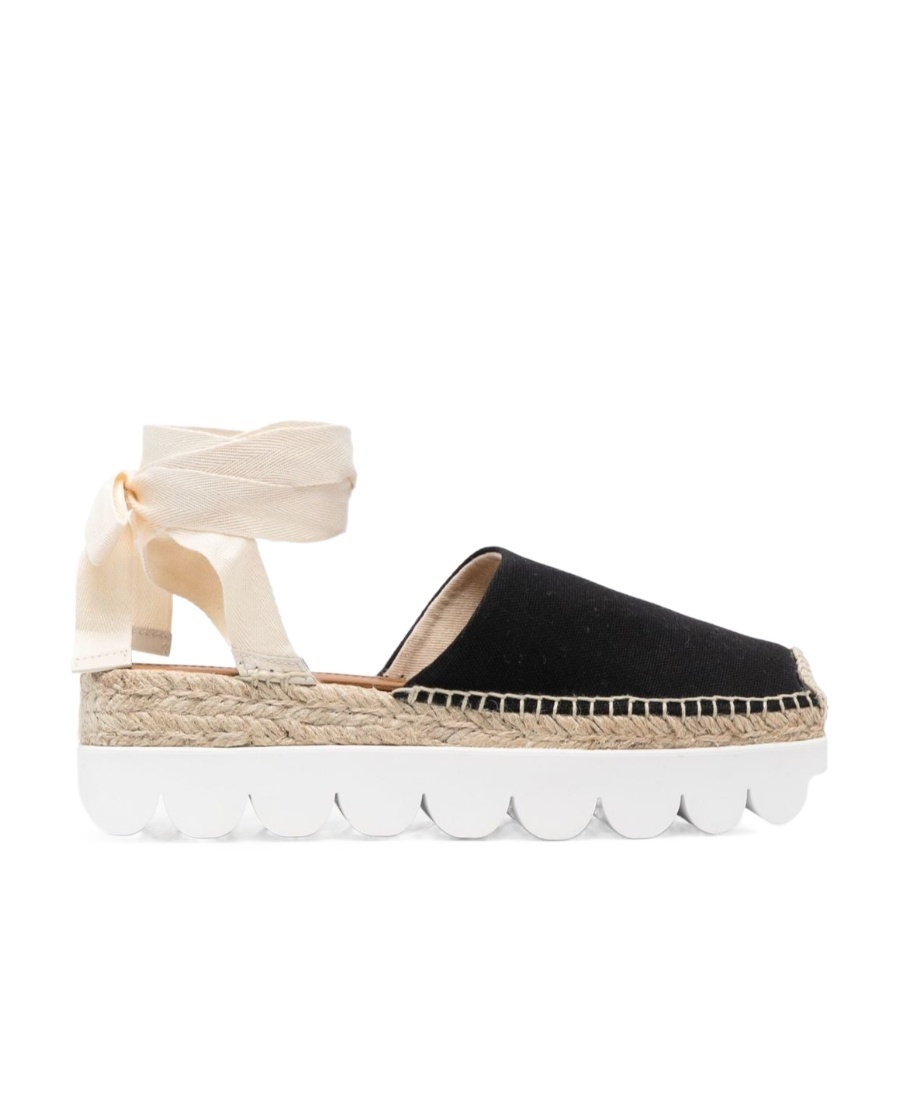 Shop Marni Black Canvas Petal Espadrillas In Nude