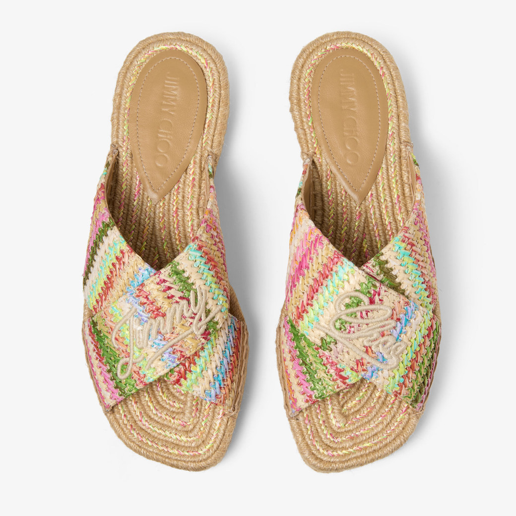 Jimmy Choo Aciel Sandal Flat In Multi