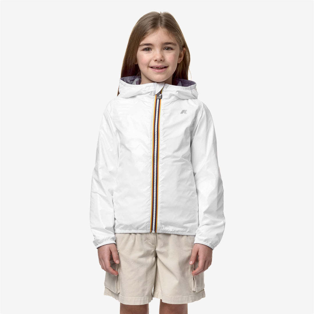 K-way Kids Lily Reversible Zipped Hooded Jacket In White