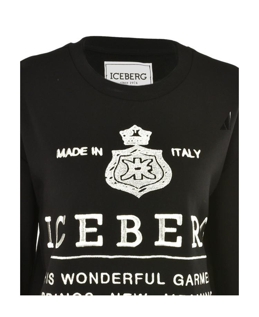 Iceberg Round-neck Pullover In Black