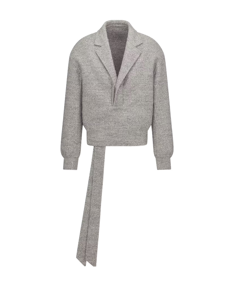 Dior Long-sleeved Wool Shearing Casual Jacket In Gray
