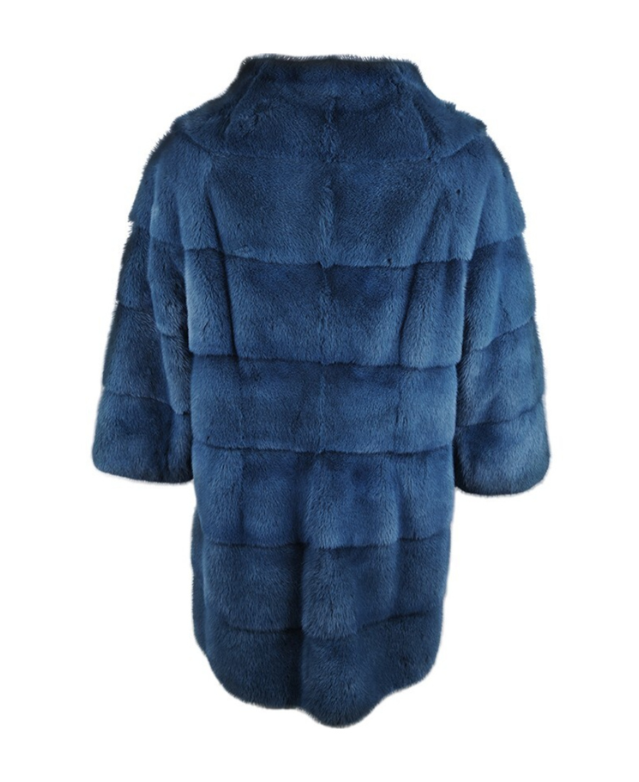 Frame Round-necked Fur In Blue