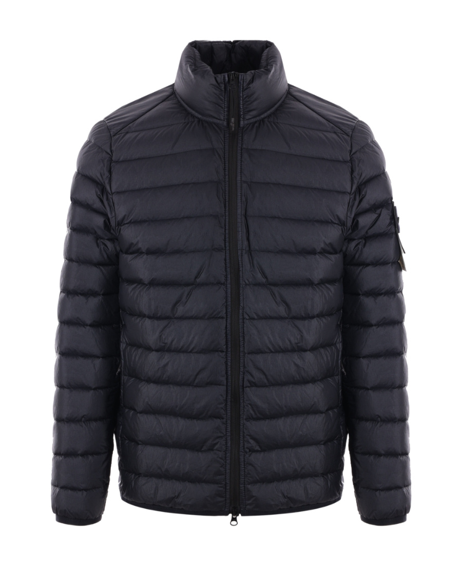 Stone Island Loom Woven Chambers Zip-up Puffer Jacket In Blue