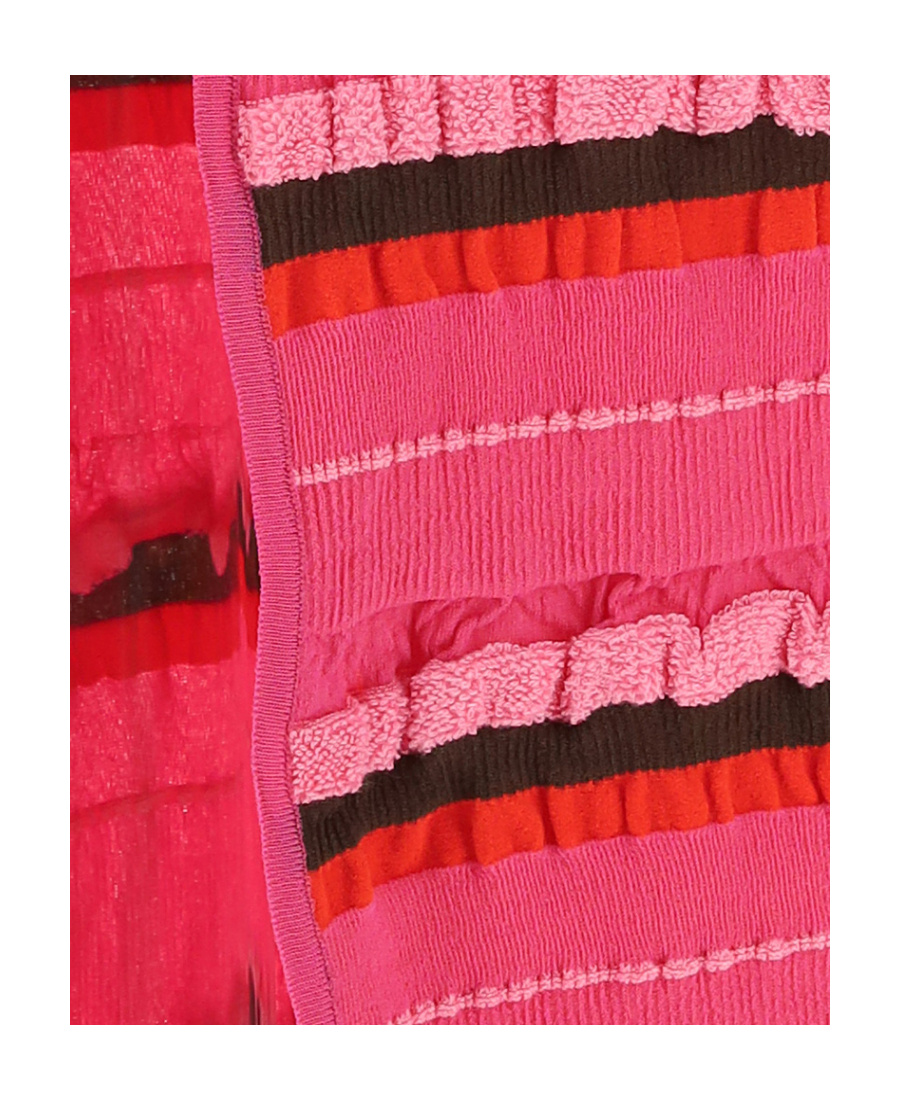 Jacquemus Striped Side Slit Midi Skirt In Red